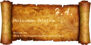 Holczman Aletta névjegykártya